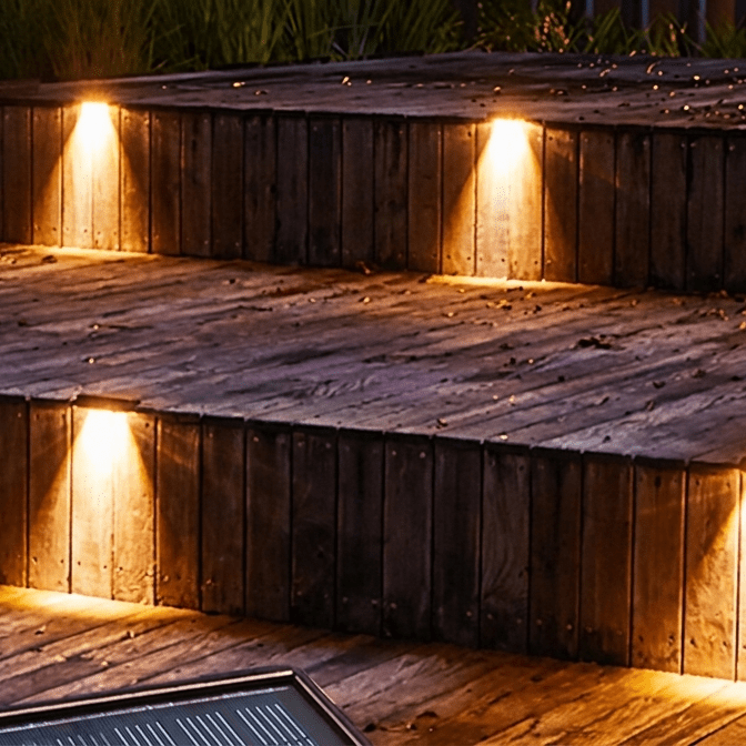 Nomedo Solar Wandlamp, op een trap