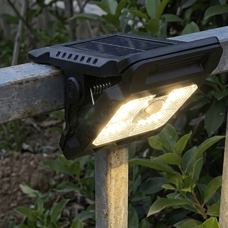 Nomedo Solar Bewegingssensor-lamp op een tuinpoort