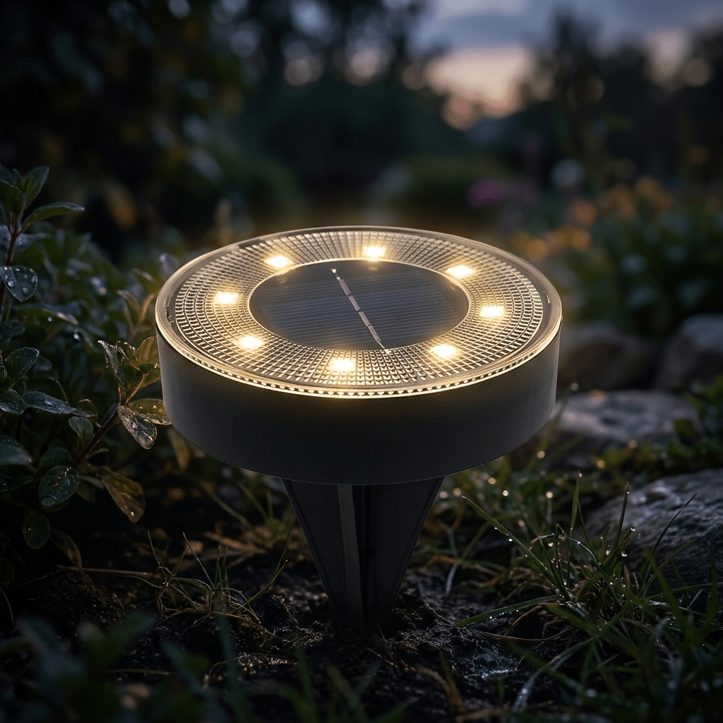 Nomedo Solar Grondlamp brandend bij schemering