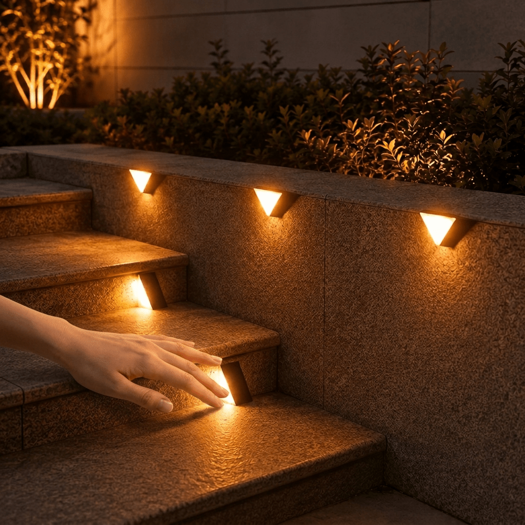 Nomedo Solar Trapverlichting, met hand voor schaal