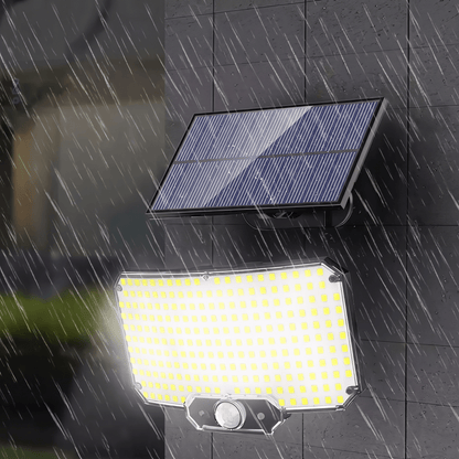 Nomedo Solar Schijnwerper aan bij avondlicht en regen